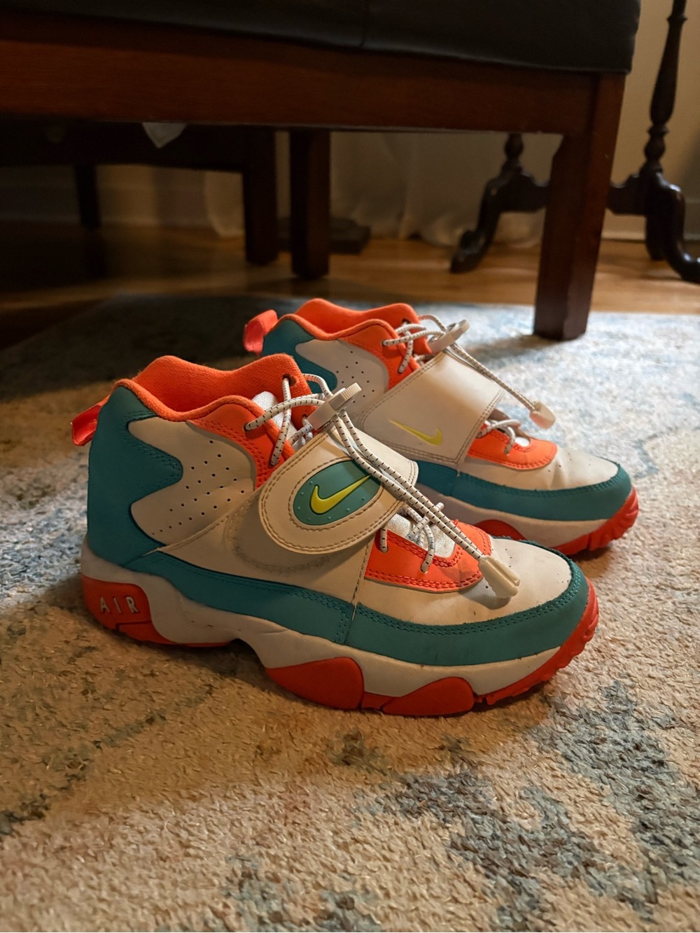 Nike Kids White Teal Orange Air Sneakers